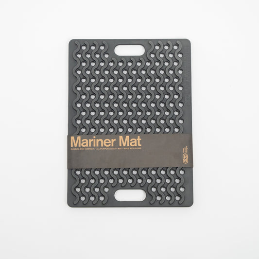 Gray textured mat with 'Mariner Mat' branding on a white background